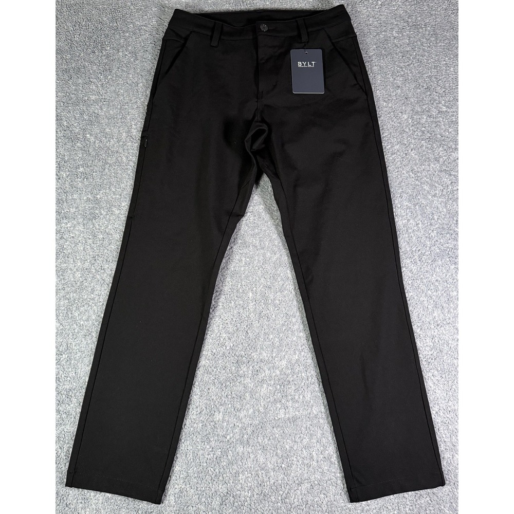 NWT BYLT Everyday Pant 2.0 Mens 32x28 Black Performance Stretch Chino Golf